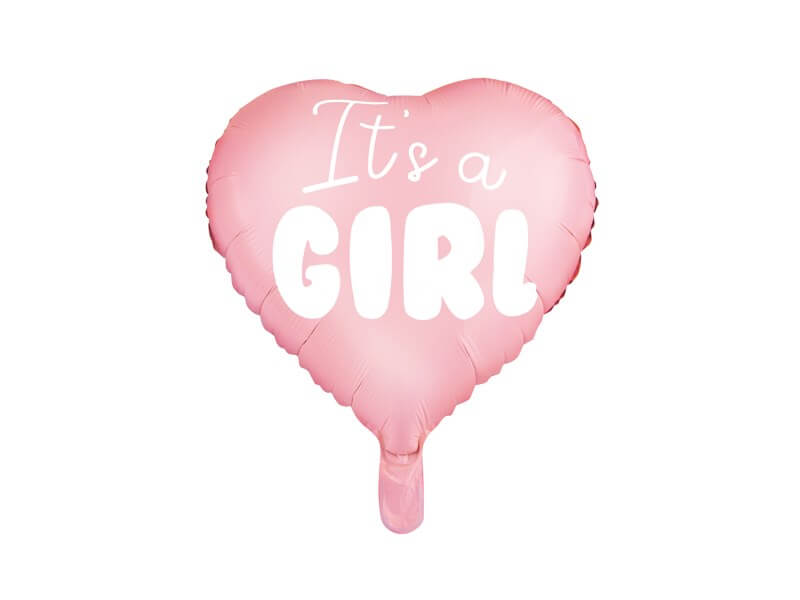 Ballon Coeur Rose "It's a Girl" 45cm