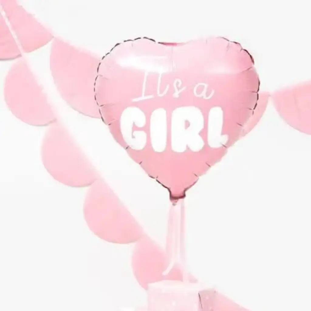 Ballon Coeur Rose "It's a Girl" 45cm