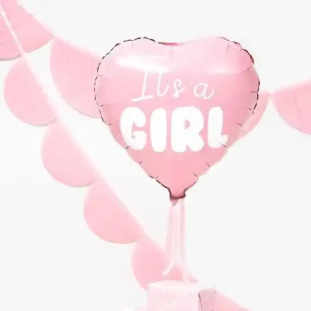 Ballon Coeur Rose It&#39;s a Girl 45cm