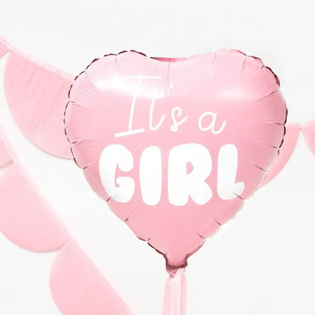 Ballon Coeur Rose "It's a Girl" 45cm