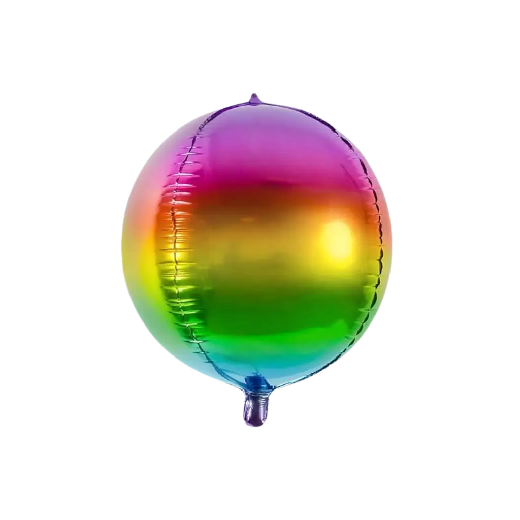 Ballon rond métallique Arc en Ciel 40cm : Ballons Hélium pour anniversaire  sur Sparklers Club