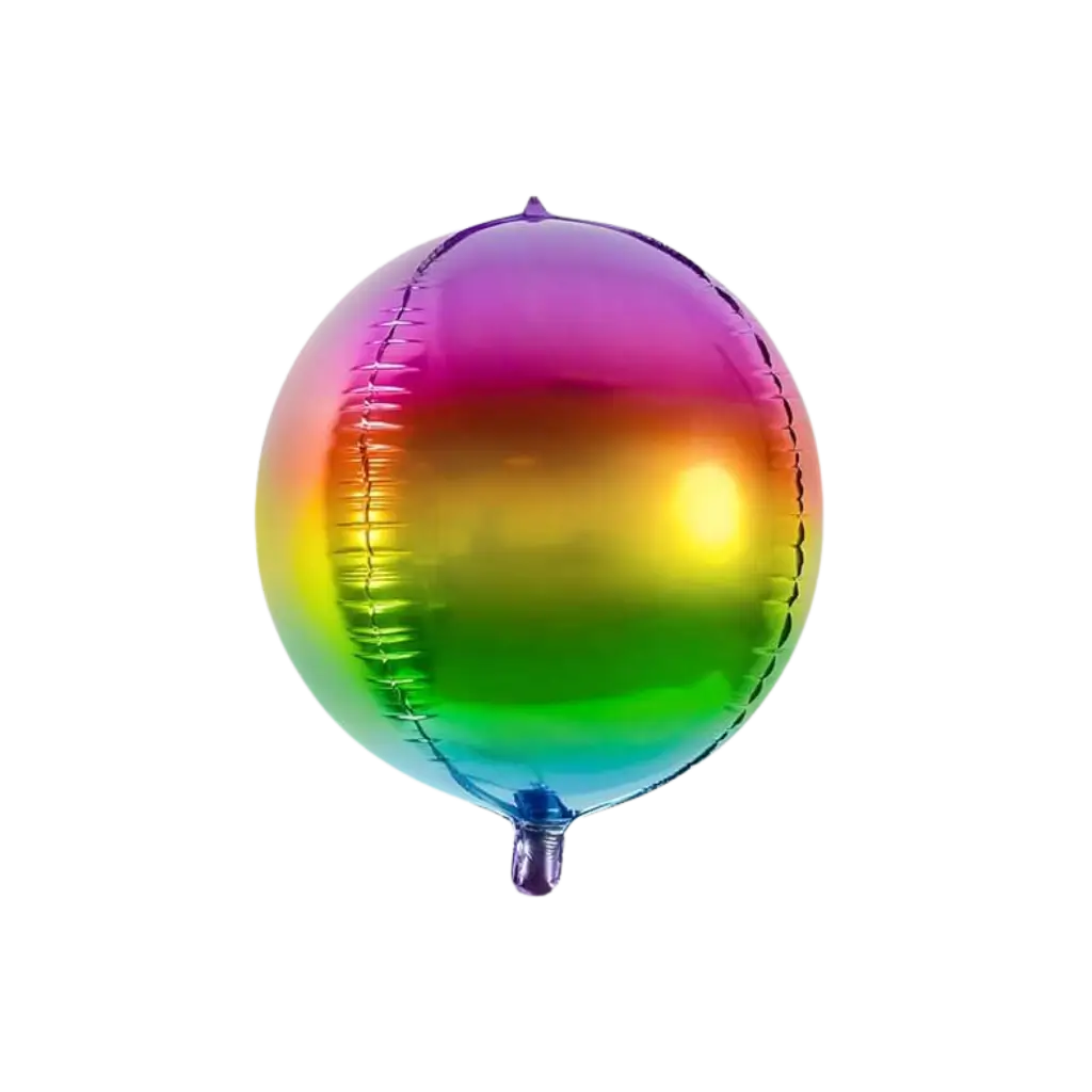 Ballon rond métallique Arc en Ciel 40cm