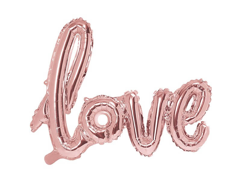 Ballon Métallique Love Or Rose 73x59cm