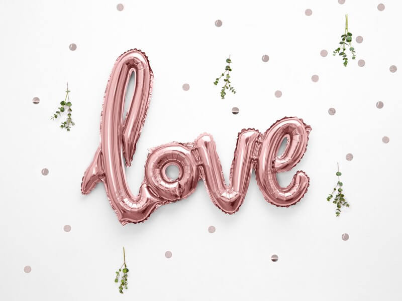 Ballon Métallique Love Or Rose 73x59cm