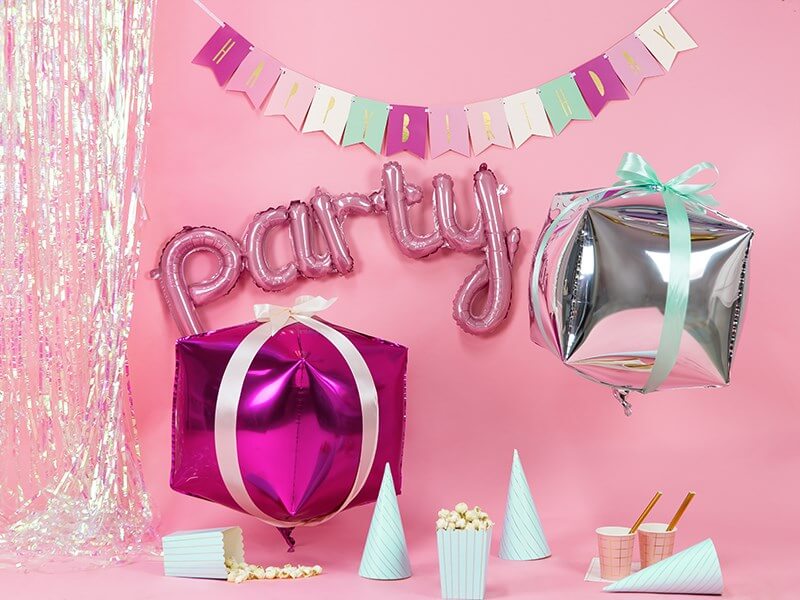 Ballon Métallique Party Rose 80x40cm