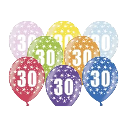 Ballons avec inscription "30" (Lot de 6)