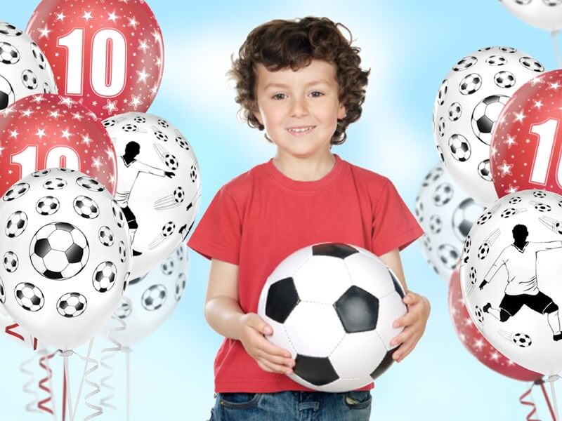 Ballons avec motifs Ballons de foot (Lot de 6)