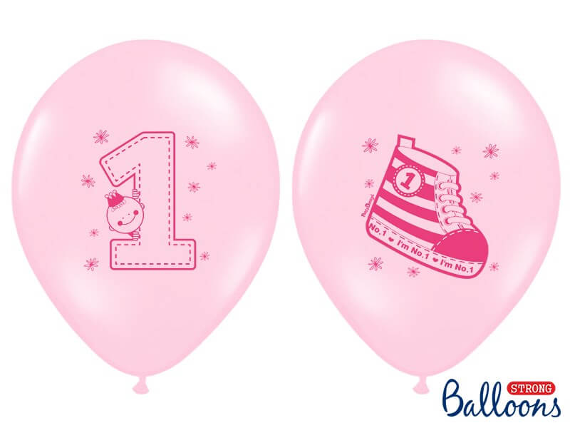 Ballons Sneaker & Numero 1 Roses  (Lot de 6 )