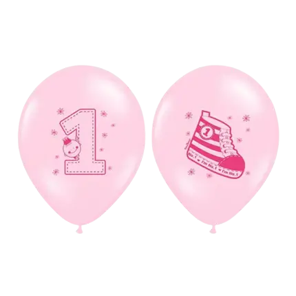 Ballons Sneaker & Numero 1 Roses  (Lot de 6 )