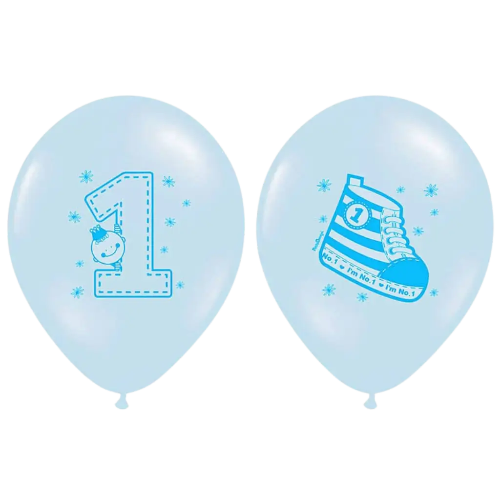  Ballons Sneaker & Numero 1 Bleus (lots de10)
