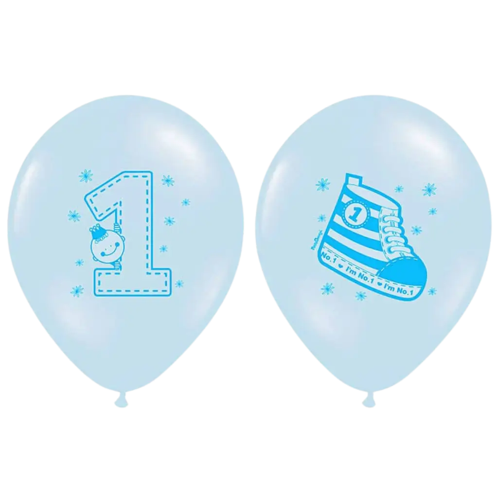  Ballons Sneaker &amp; Numero 1 Bleus (lots de10)