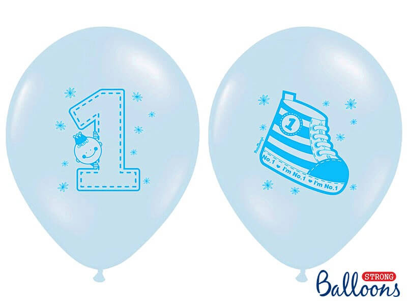  Ballons Sneaker & Numero 1 Bleus (lots de10)