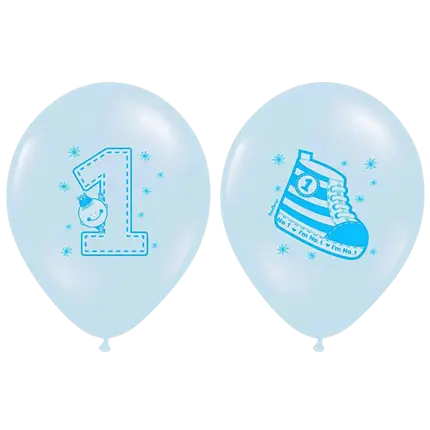  Ballons Sneaker & Numero 1 Bleus (lots de10)
