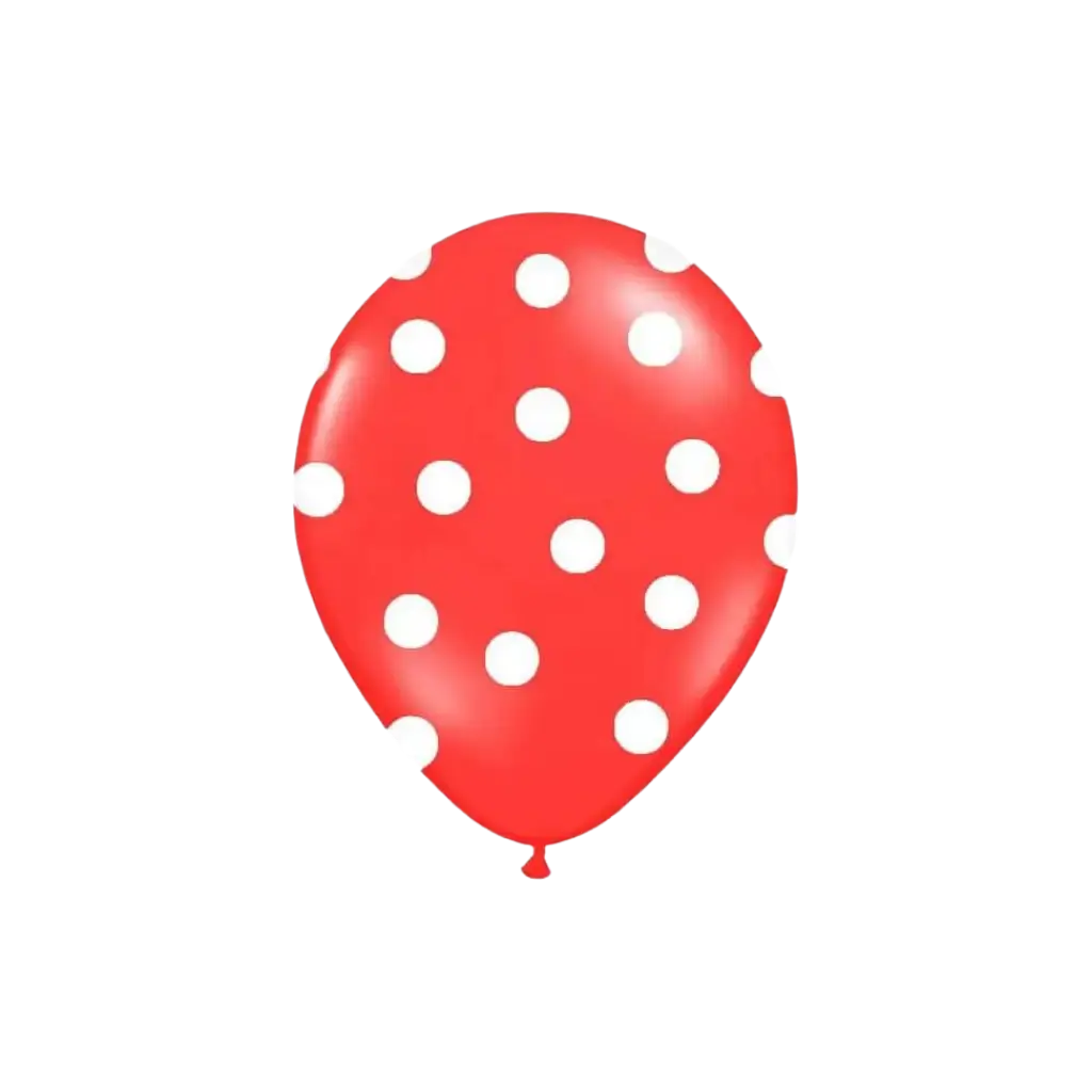 Ballons rouges avec motifs ronds blancs (lot de 6)