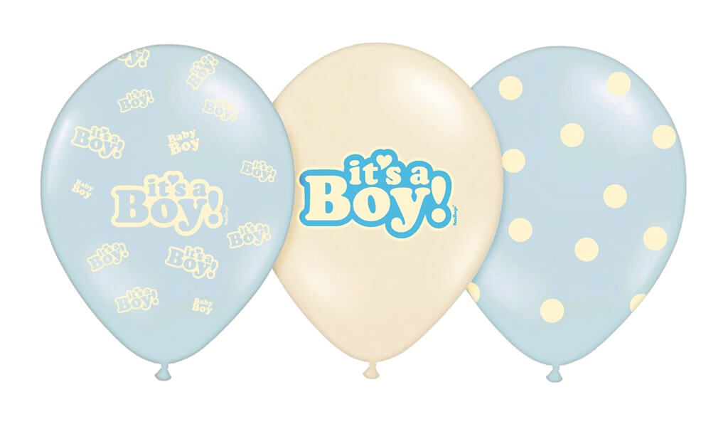 Lot de 6 ballons "It's a Boy" Mix