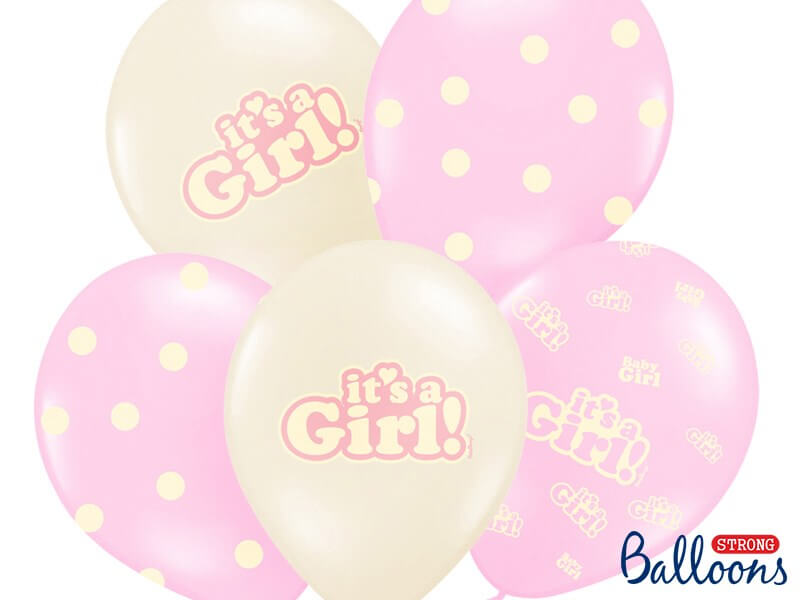 Lot de 6 ballons "It's a Girl" Mix