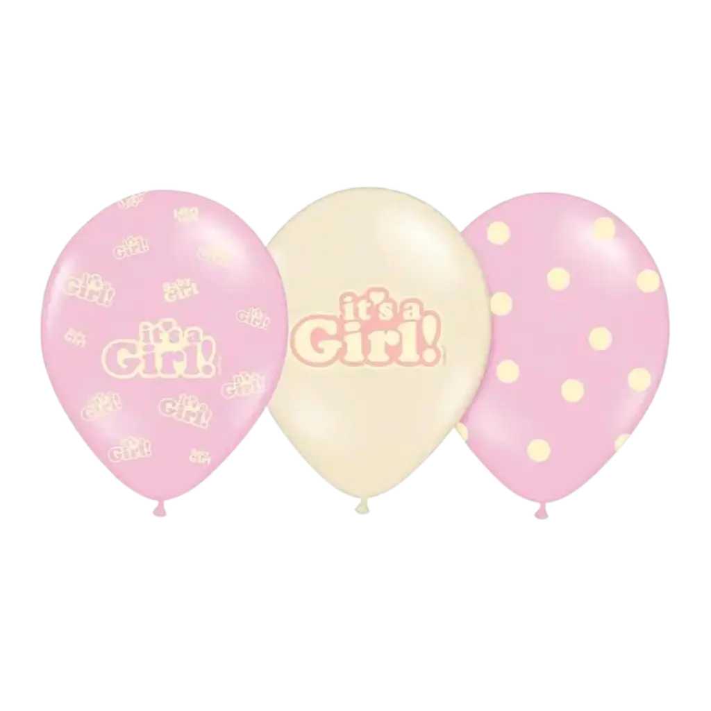 Lot de 6 ballons "It's a Girl" Mix