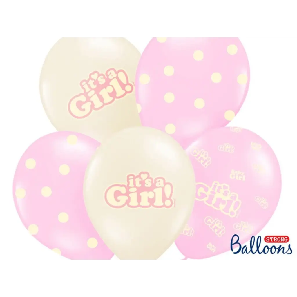 Lot de 6 ballons "It's a Girl" Mix