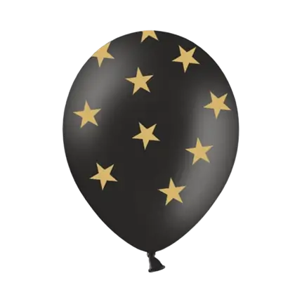 Ballons noirs avec motifs étoile or (Lot de 6)