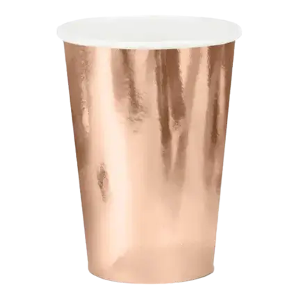 Lot de 6 verres en papier Or Rose 