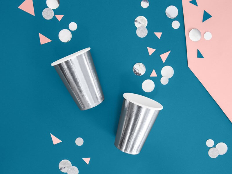 Lot de 6 verres en papier Argent
