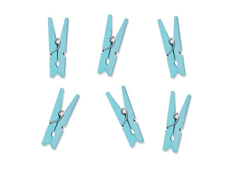 Lot de 20 épingles en bois bleu ciel 