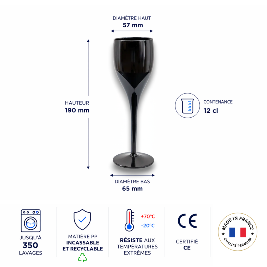 Flûte à Champagne Noire 12cl