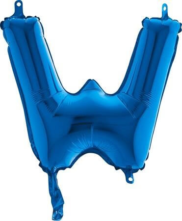 Ballon Lettre W Bleu - 35cm