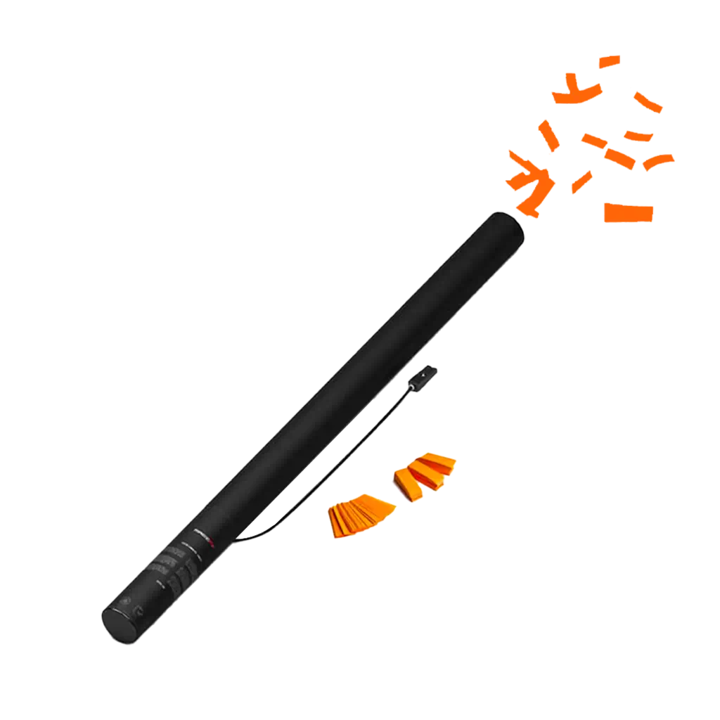 Canon à confettis électrique orange 80 cm