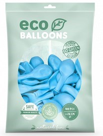 Lot de 100 Ballons de Baudruche Biodégradable Bleu Clair