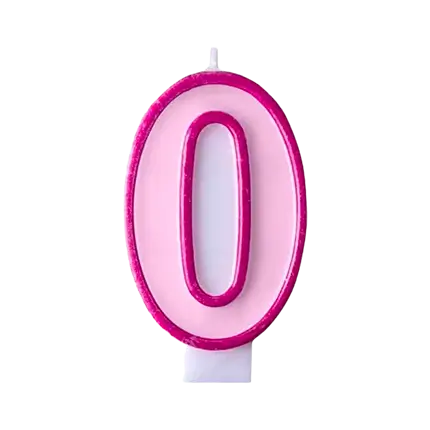 Bougie Anniversaire chiffre 0 rose
