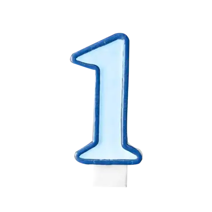 Bougie Anniversaire chiffre 1 bleue