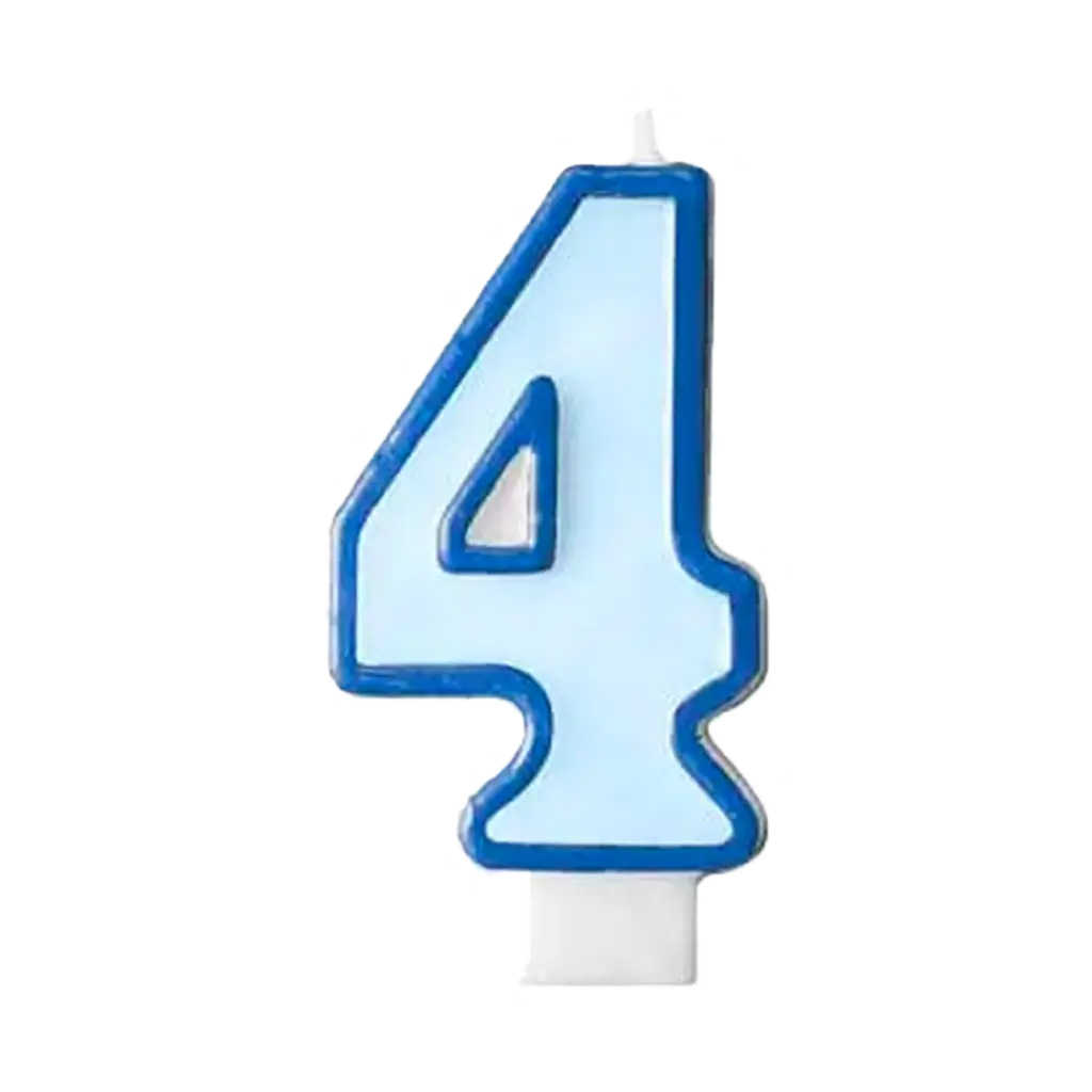 Bougie Anniversaire chiffre 4 bleue