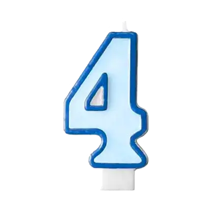 Bougie Anniversaire chiffre 4 bleue