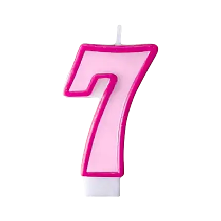 Bougie Anniversaire chiffre 7 rose