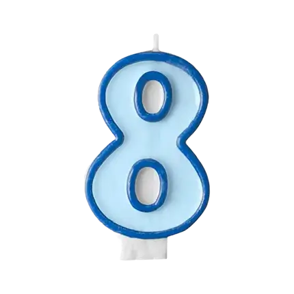 Bougie Anniversaire chiffre 8 bleue
