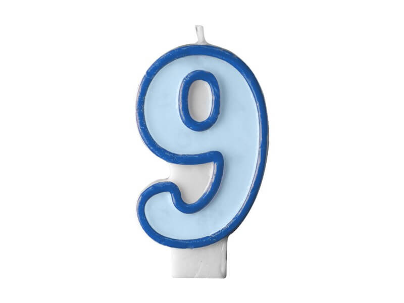 Candela Numero 4 Per Compleanno | Colore Blu Con Disegni Cartoni Animati | Decorazione Per Torte, Anniversari E Feste A Tema