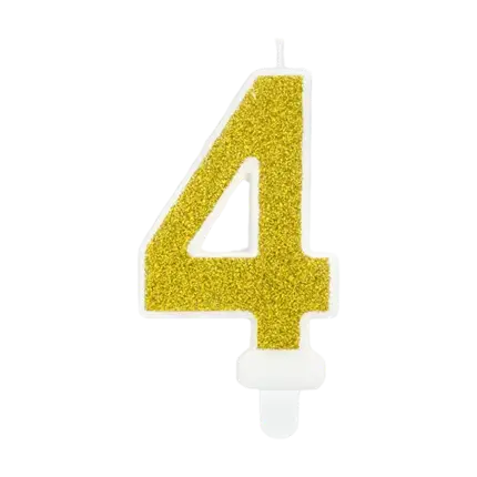 Bougie Anniversaire chiffre 4 or