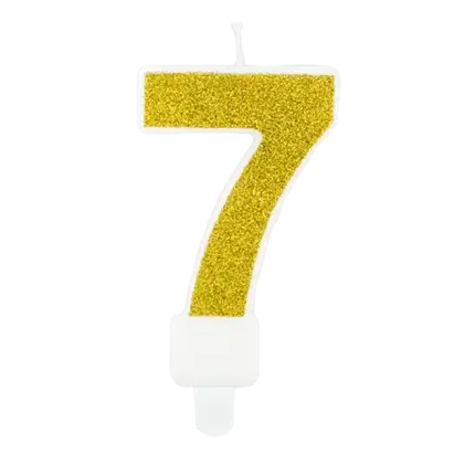 Bougie Anniversaire chiffre 7 or