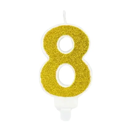 Bougie Anniversaire chiffre 8 or