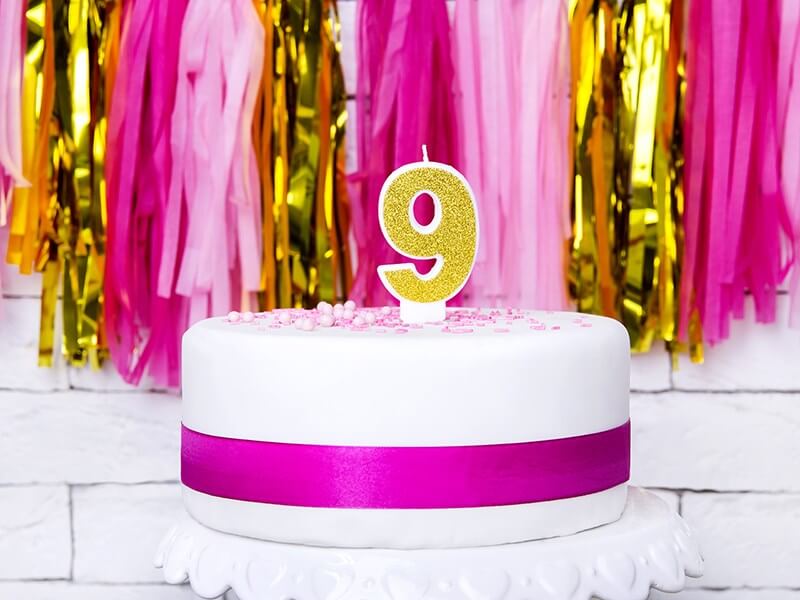 Bougie Chiffre 9 Halloween Squelette - Décoration Gâteau Anniversaire 9 Ans, Noir Violet