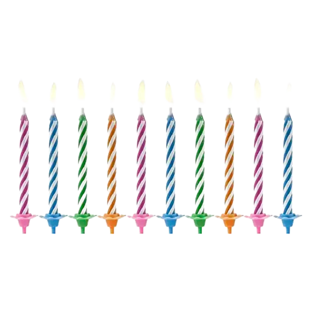 10 bougies anniversaire mixtes "Magic" (6cm)