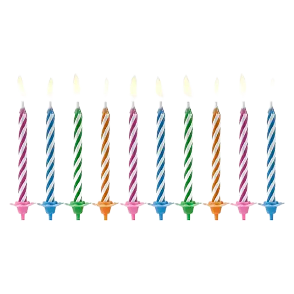 10 bougies anniversaire mixtes Magic (6cm)