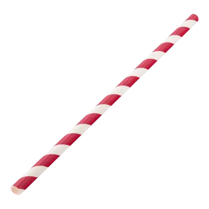 Paille papier rayée rouge 20cm /ø6mm (250 pcs)