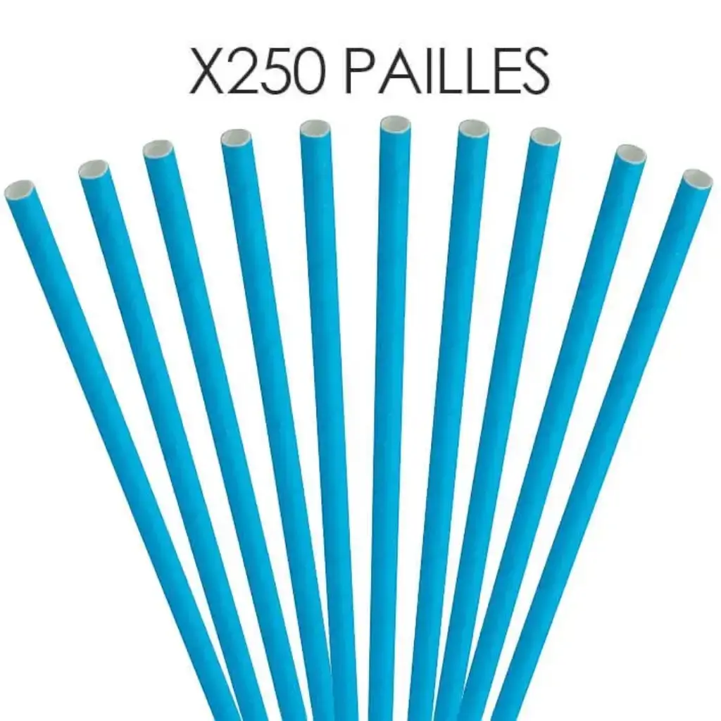 Paille papier bleue 20cm /ø6mm (250 pcs)