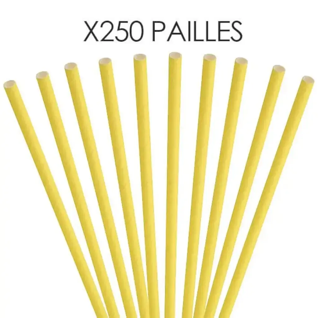 Paille papier jaune 20cm /ø6mm (250 pcs)