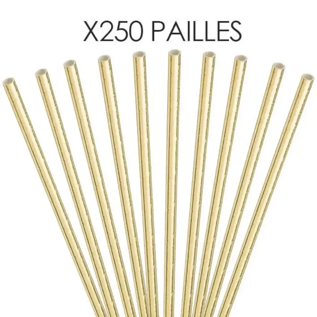 Paille papier Or/Gold 20cm /ø6mm (250 pcs)