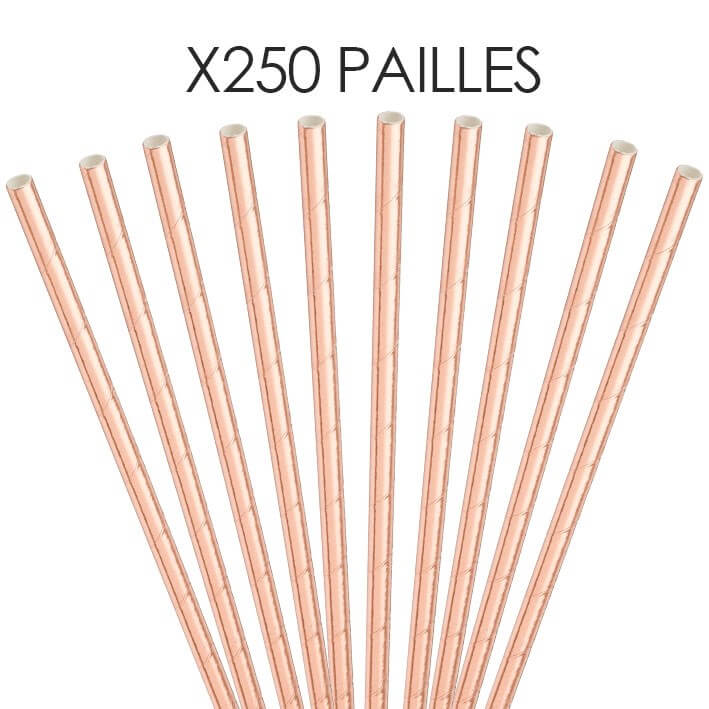 Pack De 200 Pailles En Papier Rose Vif Et Or 100% Biodégradables - Motifs Multiples Pour Fêtes Et Événements