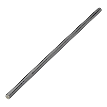 Paille papier noire métallisée 20cm /ø6mm (250 pcs)