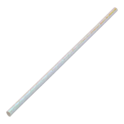 Paille papier blanche irisée 20cm /ø6mm (250 pcs)